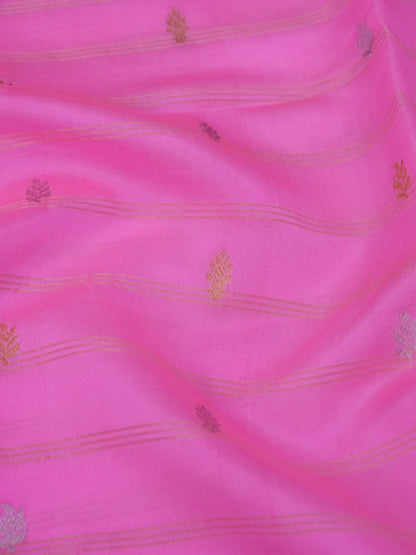 Pure Pink Banarasi R Mango Katan Silk Saree in Full Kadhwa Buti Work | Silk Mark Certified