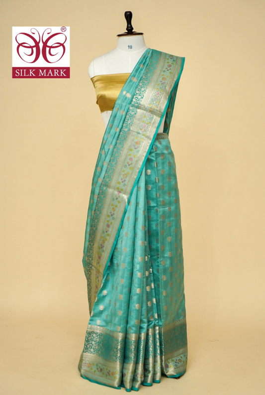Ultra-Soft Pure Chinya Silk Saree with Minakari Weaving By kalakari